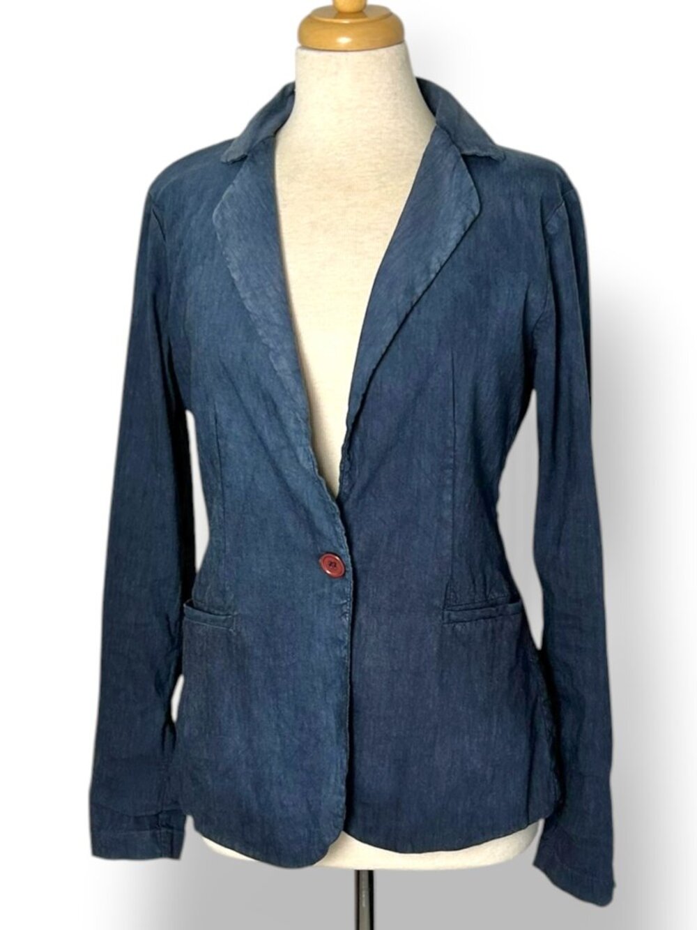 George Loves Faded Blue Lightweight Unlined Blazer Jacket Sz S